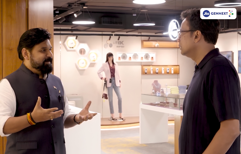Ashim Ashok Patil speaking with JioGenNext at the PanchaJanya Experience Centre